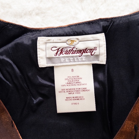 Women's Sleeveless Button-Up Top - Rust Vintage Y2K 2000’s Worthington - Picture 5 of 8